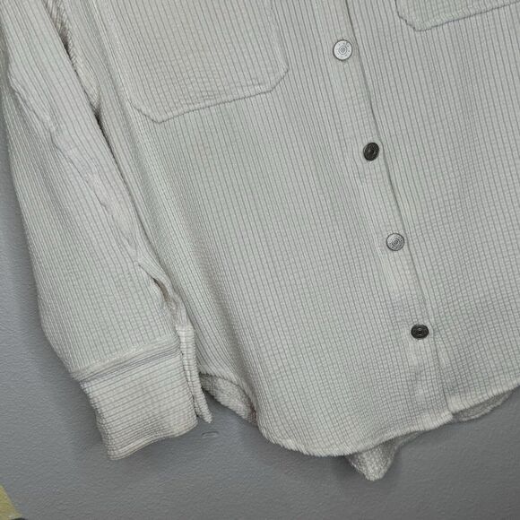 Promesa Corduroy Shacket Shirt Jacket Small Off White Long Sleeve Button Front - Picture 4 of 9